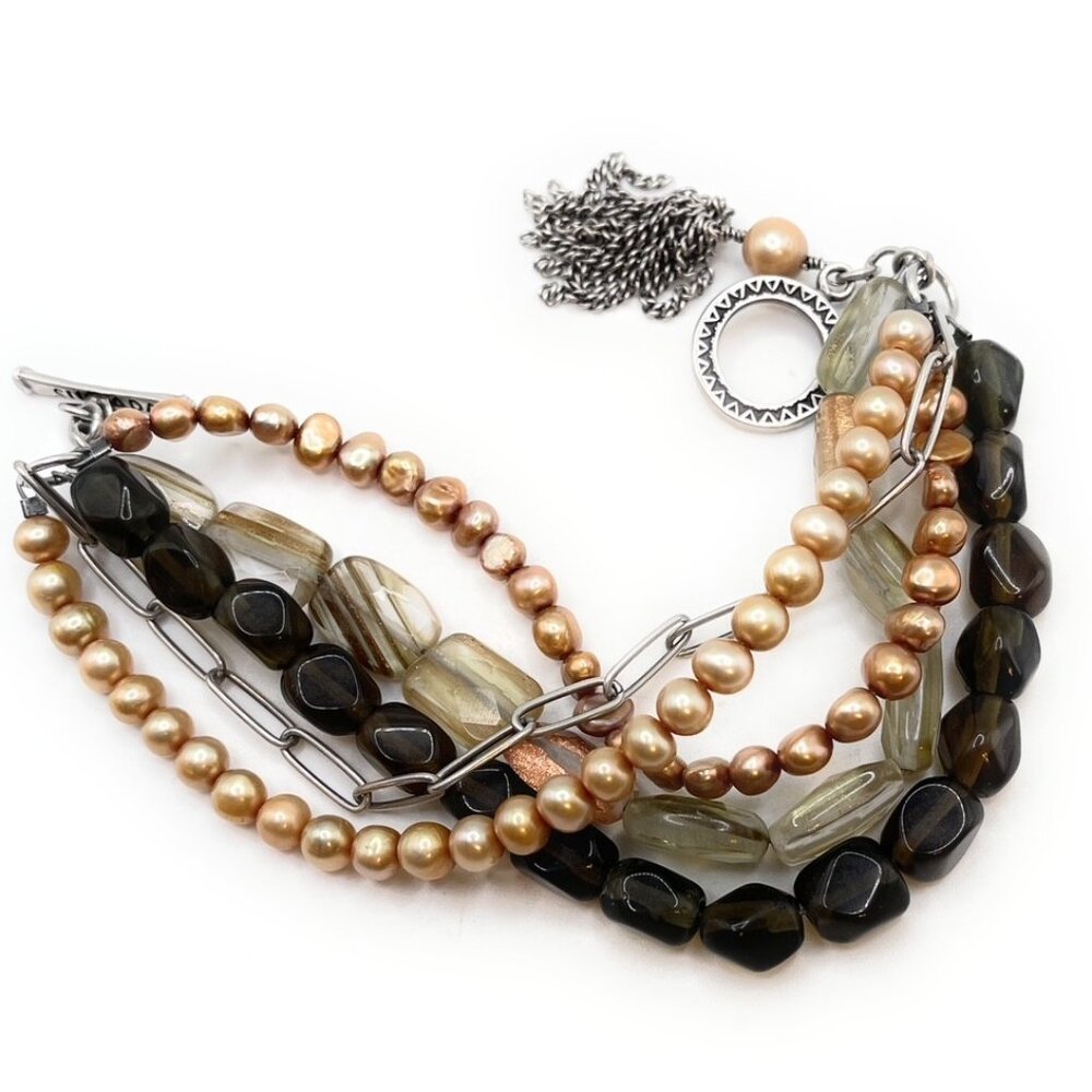 B1412 Retired Silpada copper pearls Bracelet